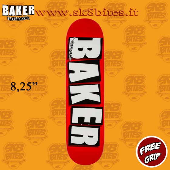 Baker Brand Logo White 8,25" Skateboard Street Pool Deck