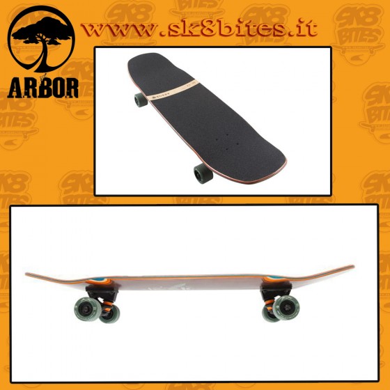 Arbor Hybrid Crosscut Axel Serrat Pro 3 Multi 34" Complete Skateboard Cruising Freestyle Techslide Deck