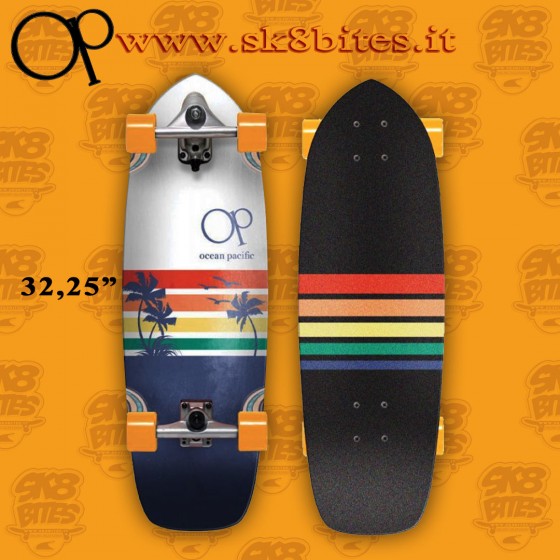 Ocean Pacific Sunset Navy/Off White 32,25" Complete Surfskate Cruising Carving Deck