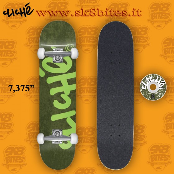 Cliche Handwritten Forest green Youth 7,375" Complete Street Skateboard Deck