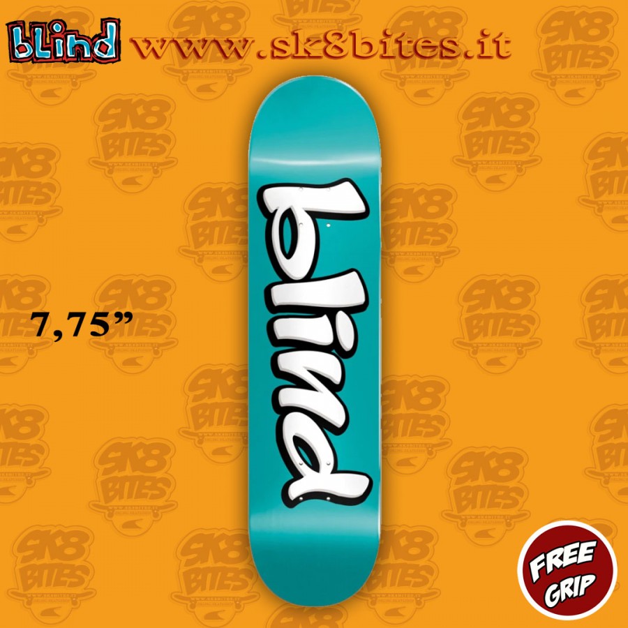 Blind Vintage Blind Logo RHM Teal 7,75'' Skateboard Street Pool Deck Blind Vintage Blind Logo RHM Teal 7,75'' Skateboard Street Pool Deck