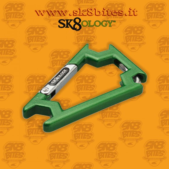 Sk8ology Carabiner Tool Green Skateboard Street Longboard freeride Tool