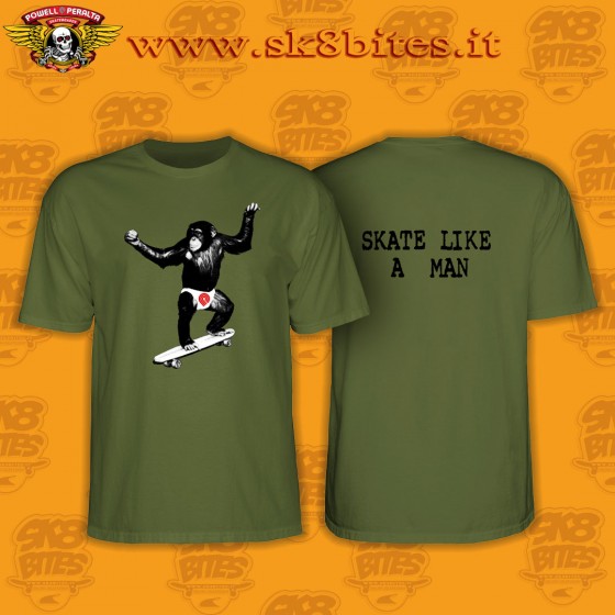 Powell Peralta Skate Chimp Military Green Street Skateboards Streetwear T-shirt