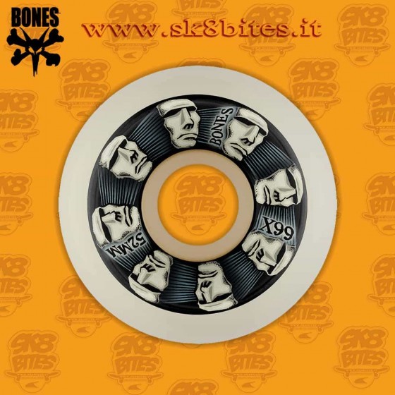 Bones Wheels X-Formula X-Ninety-Nine Head Rush 52mm V5 Sidecut 99A Skateboard Street Wheels