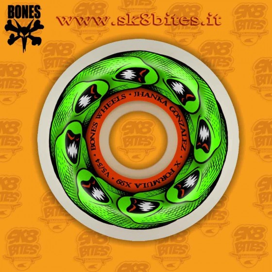 Bones Wheels X-Formula Jhanka Monito & Mat 54mm 99a Skateboard Street Pool Wheels
